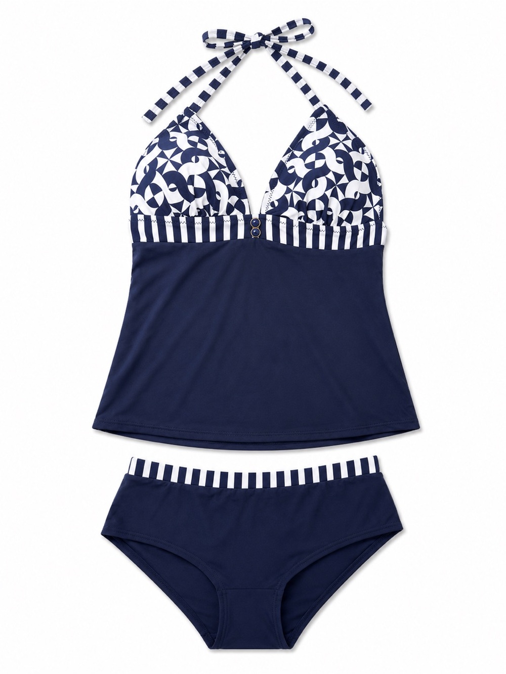 Navy Tankini Swimsuit Set